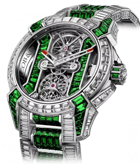 Jacob & Co. EPIC X TOURBILLON BAGUETTE DIAMONDS AND TSAVORITES Watch Replica EX510.30.BD.BF.A30BB Jacob and Co Watch Price